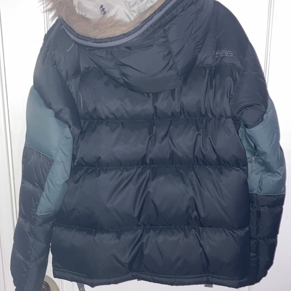 686 Faux fir lined hooded puffer snowboard jacket size XS extra small black gray - Picture 9 of 12